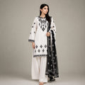 Black & White Signature Embroidered 3-Piece